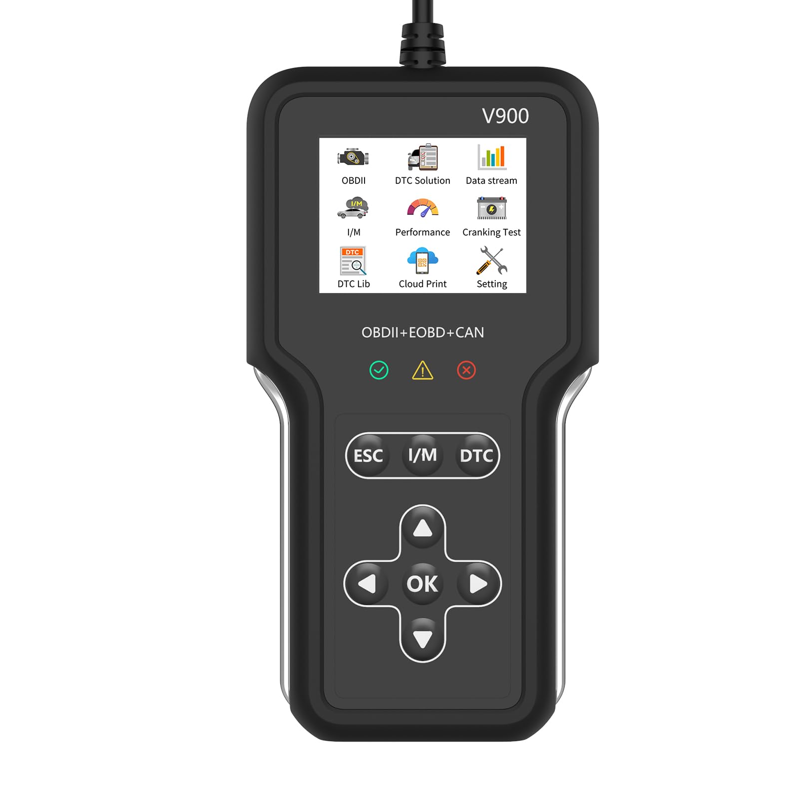 D-Lumina V900 OBD2-Autodiagnosetool, Fehlercodeleser für Automotoren mit Vollständigen OBD2/EOBD-Funktionen, CAN-Diagnosescan-Tool (Schwarz) von D-Lumina