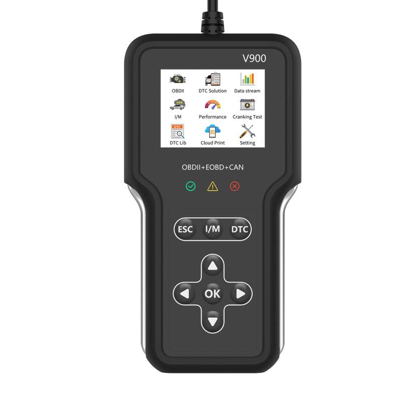 D-Lumina V900 OBD2-Autodiagnosetool, Fehlercodeleser für Automotoren mit Vollständigen OBD2/EOBD-Funktionen, CAN-Diagnosescan-Tool (Schwarz) von D-Lumina