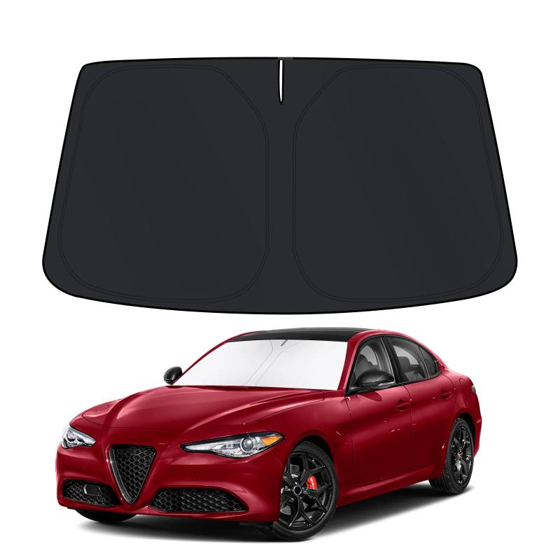D-Lumina Windschutzscheiben-Sonnenschutz für Alfa Rome.o Giulia 2017–2020 Zubehör, Auto-Windschutzscheiben-Schutzschutz Gegen UV-Strahlen, Faltbar und Tragbar von D-Lumina