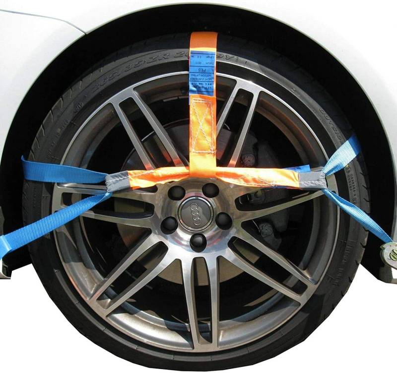 D&L GmbH 2 x Spanngurt Zurrgurt Radsicherung Auto Transport PKW KFZ Trailer Autoanhänger AWZ von D&L