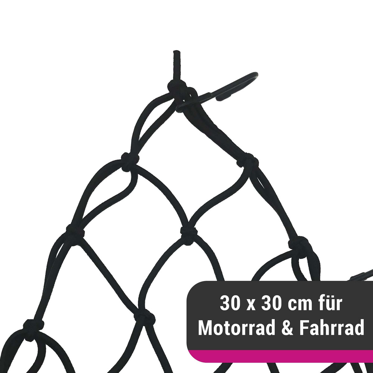 D&W elastisches Gepäcknetz für Motorrad oder Fahrrad 30 x 30 cm von D&W