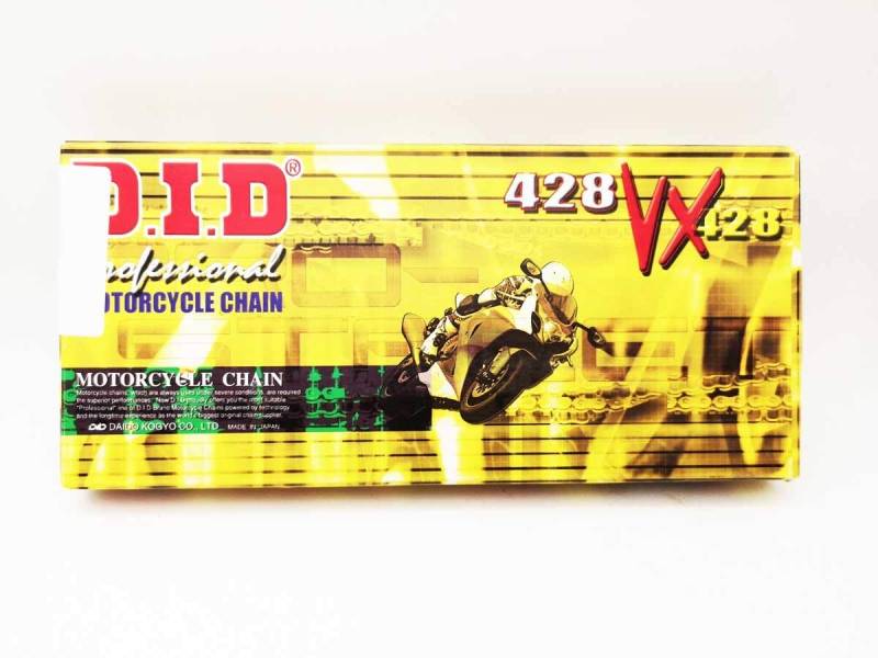 DID Kette 428 VX doppelt verstärkt X-Ring schwarz 140 Glieder offen Clipschloss von D.I.D Racing Chain