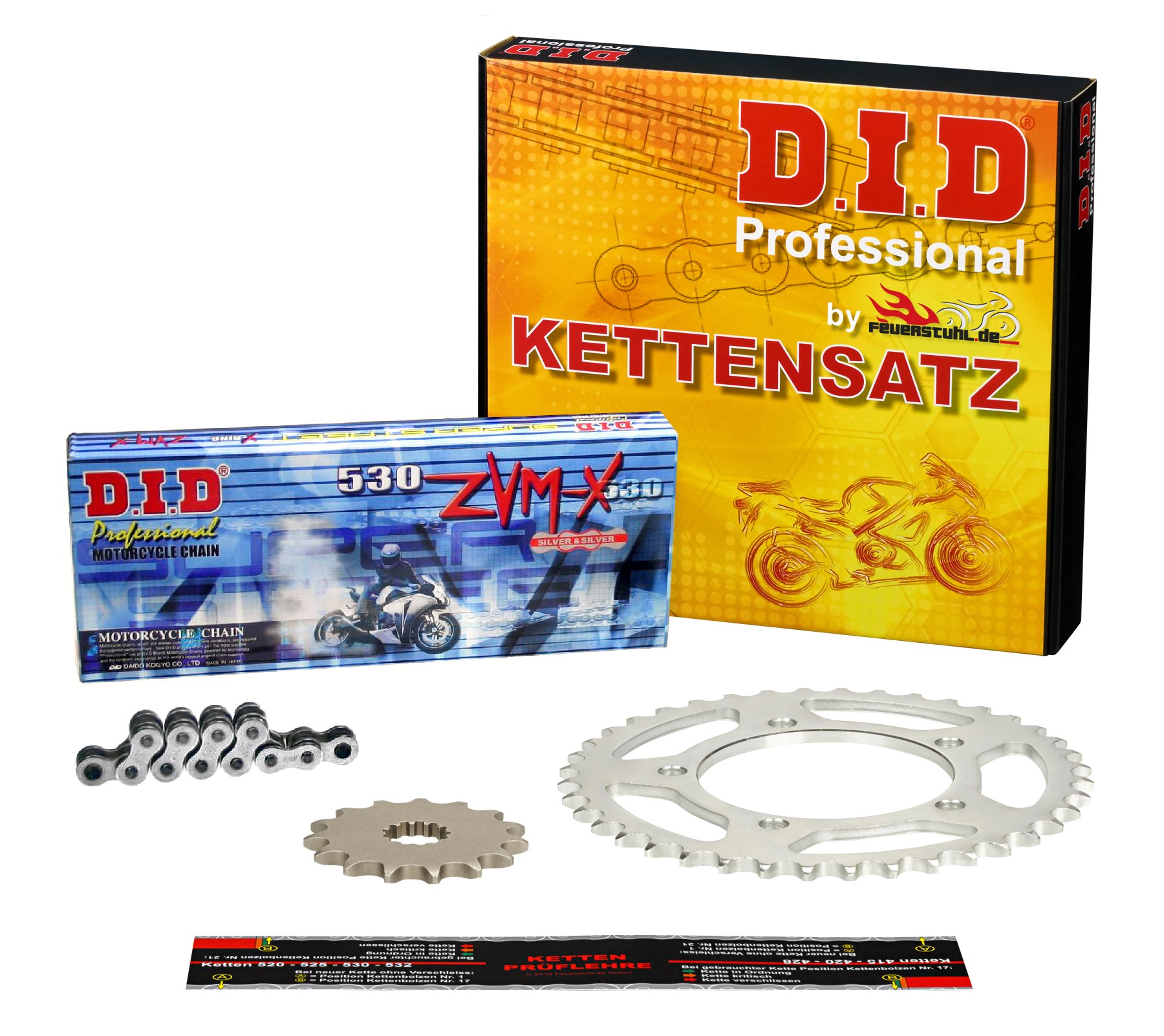 Kettensatz Yamaha YZF-R1, 1998-2003, RN01, RN04, RN09, DID X-Ring (ZVM-X chrom) super verstärkt von Feuerstuhl.de GmbH