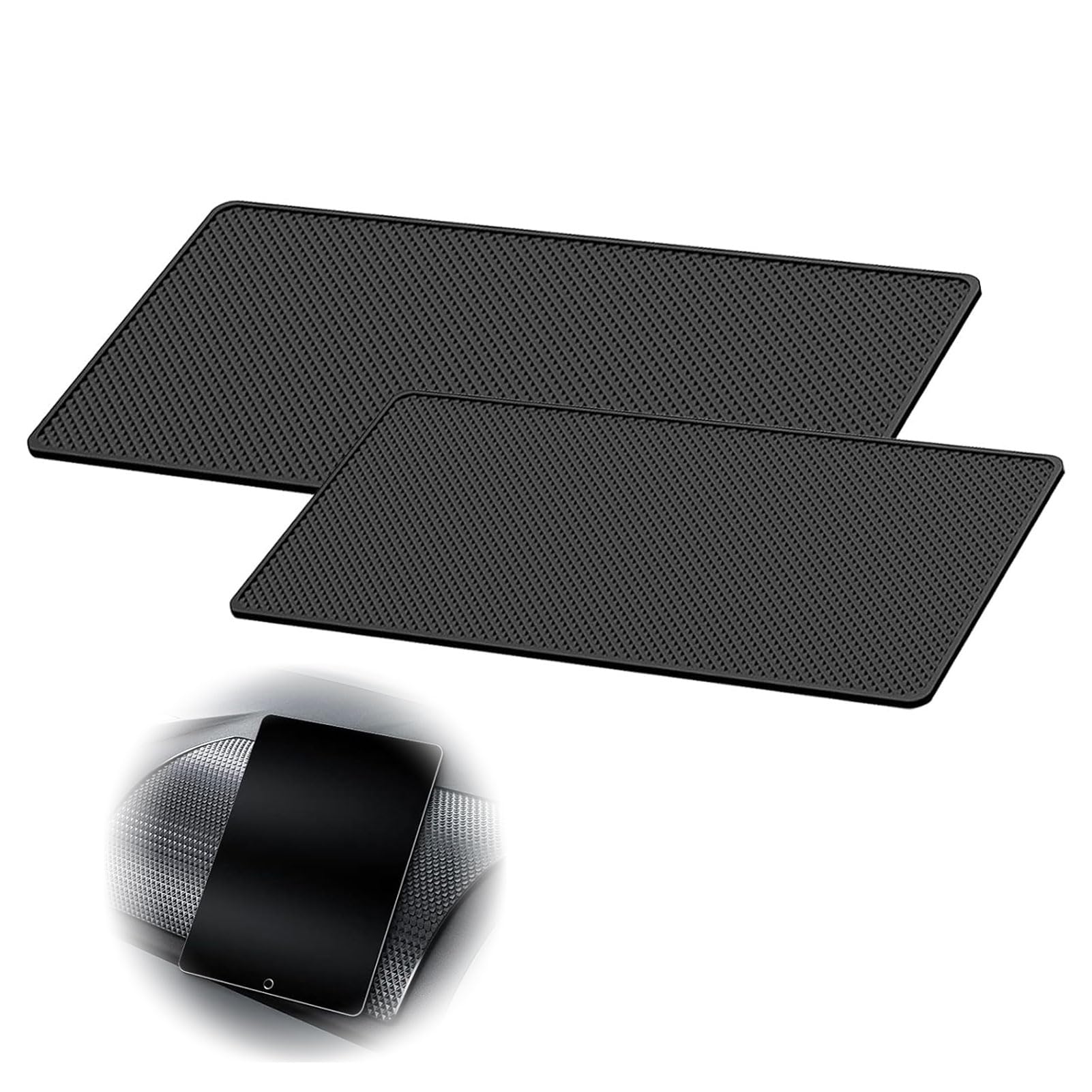 DAAIZIII 2 Stück Antirutschmatte Auto, 27 X 15 cm, Anti Rutsch Matte, Universelle Passform, Schwarz, PVC, Auto-Matte DAAIZIII 2 Stück Antirutschmatte Auto, 27 X 15 cm, Anti Rutsch Matte, Universelle Passform, Schwarz, PVC, Auto-Matte von DAAIZIII
