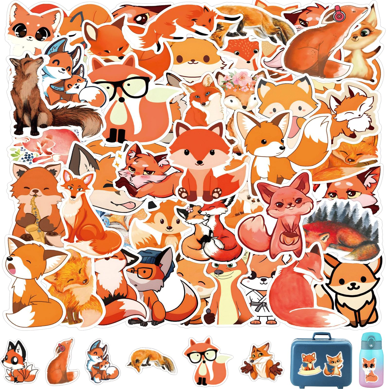 DAAIZIII 60 Stück Fuchs Aufkleber, Fox Sticker, Vinyl Aufkleber, Geschenk Für Kinder, Jugendliche, Erwachsene, Jungen, Sticker Aesthetic Für Scrapbook, Skateboard, Auto, Gepäck, Karten, Fotoalben DAAIZIII 60 Stück Fuchs Aufkleber, Fox Sticker, Vinyl Aufkleber, Geschenk Für Kinder, Jugendliche, Erwachsene, Jungen, Sticker Aesthetic Für Scrapbook, Skateboard, Auto, Gepäck, Karten, Fotoalben von DAAIZIII