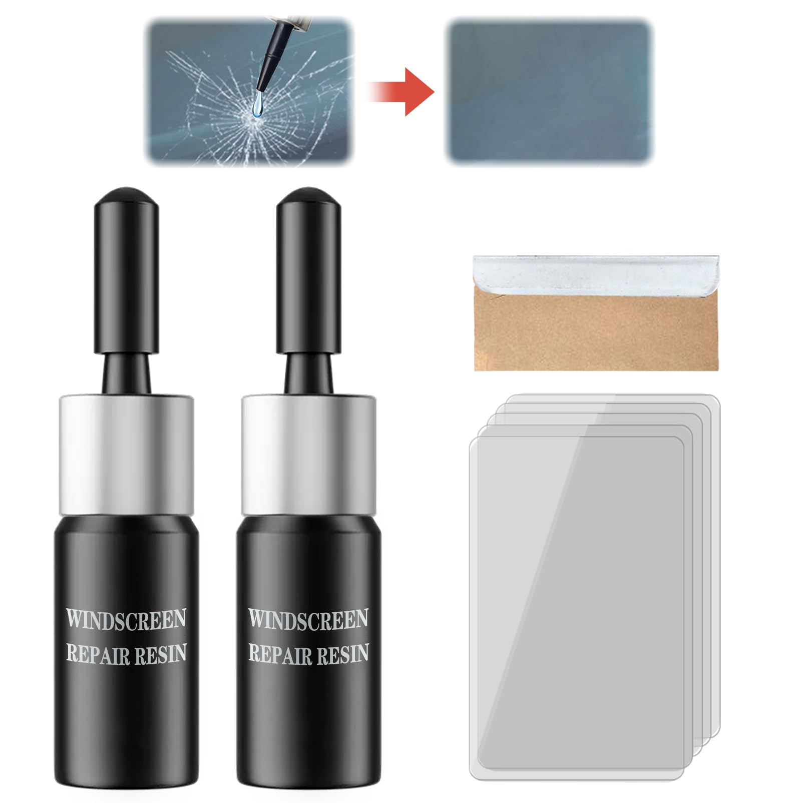 DABUG Windschutzscheibe Reparaturset,Auto Windshield Repair Kit,Glas Reparatur Flüssigkeit,Glas Reparatur Set,zur Reparatur von Windschutzscheiben, Rissen,in Sternform und Risse in Halbmondform DABUG Windschutzscheibe Reparaturset,Auto Windshield Repair Kit,Glas Reparatur Flüssigkeit,Glas Reparatur Set,zur Reparatur von Windschutzscheiben, Rissen,in Sternform und Risse in Halbmondform von DABUG
