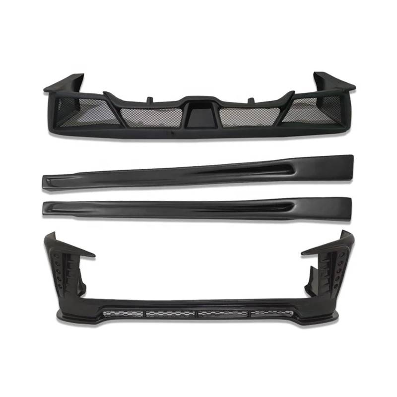 DACOLWZING Auto-Front-Face-Kit-Lippe mit leichten Heckdiffusor-Lippen-Seitenschwellern, kompatibel mit Toyota -Hiace 200-Serie 2014-2018, Auto-Body-Kit-Teile von DACOLWZING