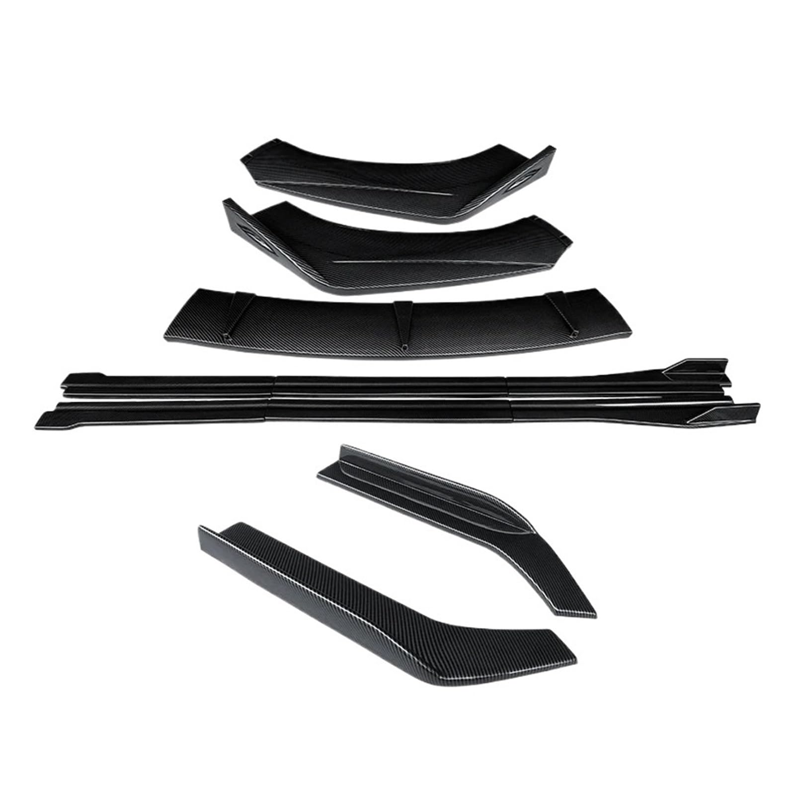 DACOLWZING Auto-Frontstoßstangenlippe, Kinnspoilerschutz, Seitenschwellerverlängerungen, hinterer Umschlingungswinkel, Zubehör-Bodykit, kompatibel mit VW -Passat B7 2011-2015(Carbon Fiber Look) von DACOLWZING