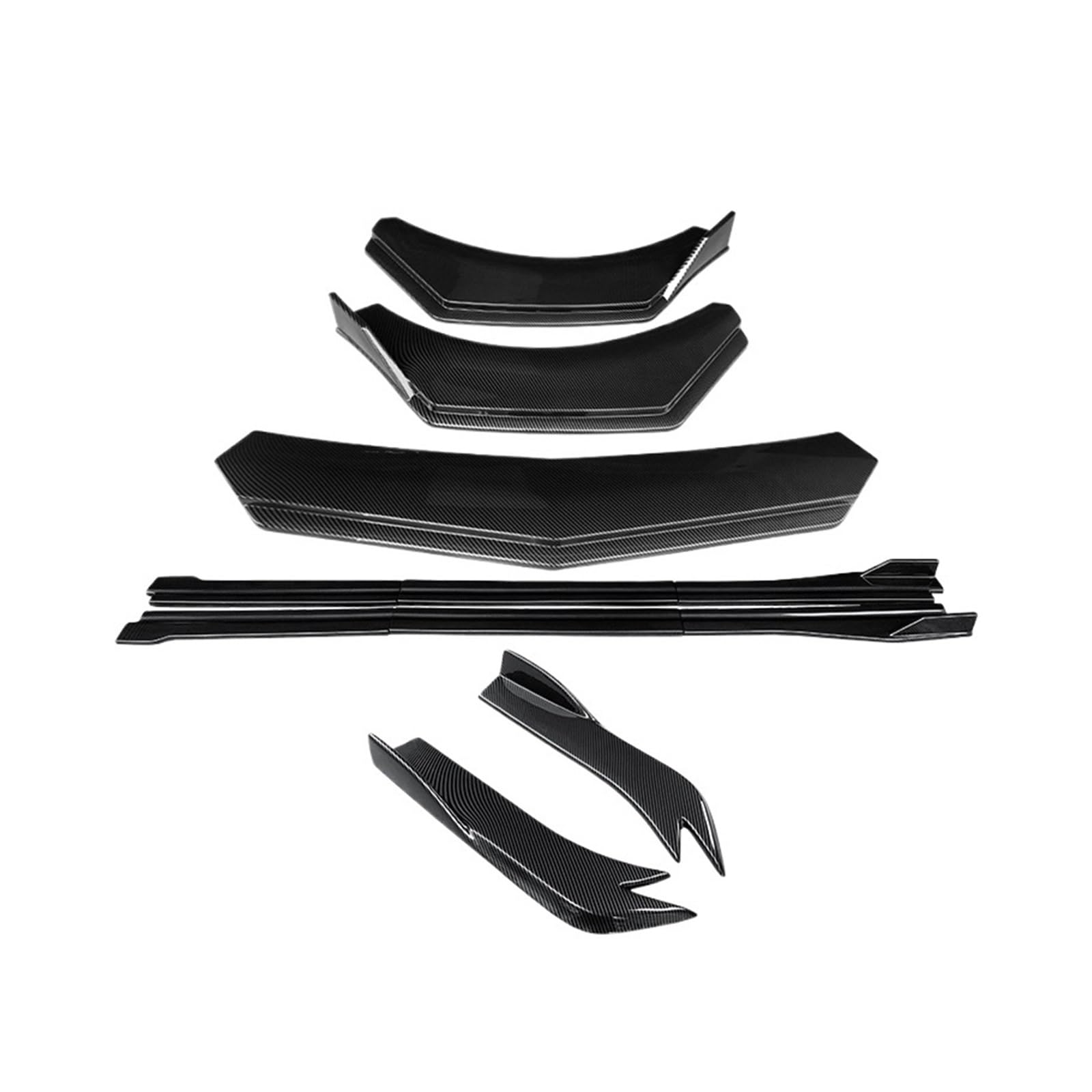 DACOLWZING Auto-Frontstoßstangensplitter, Lip-Body-Kit, Spoiler, Seitenschweller, Verlängerungen, hinterer Umschlingungswinkel, Haifischflossen, kompatibel mit Audi A3 2014–2022(Carbon Fiber Look) von DACOLWZING