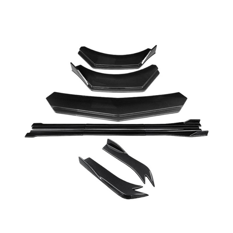 DACOLWZING Auto-Frontstoßstangensplitter, Lip-Body-Kit, Spoiler, Seitenschweller, Verlängerungen, hinterer Umschlingungswinkel, Haifischflossen, kompatibel mit Audi A3 2014–2022(Carbon Fiber Look) von DACOLWZING