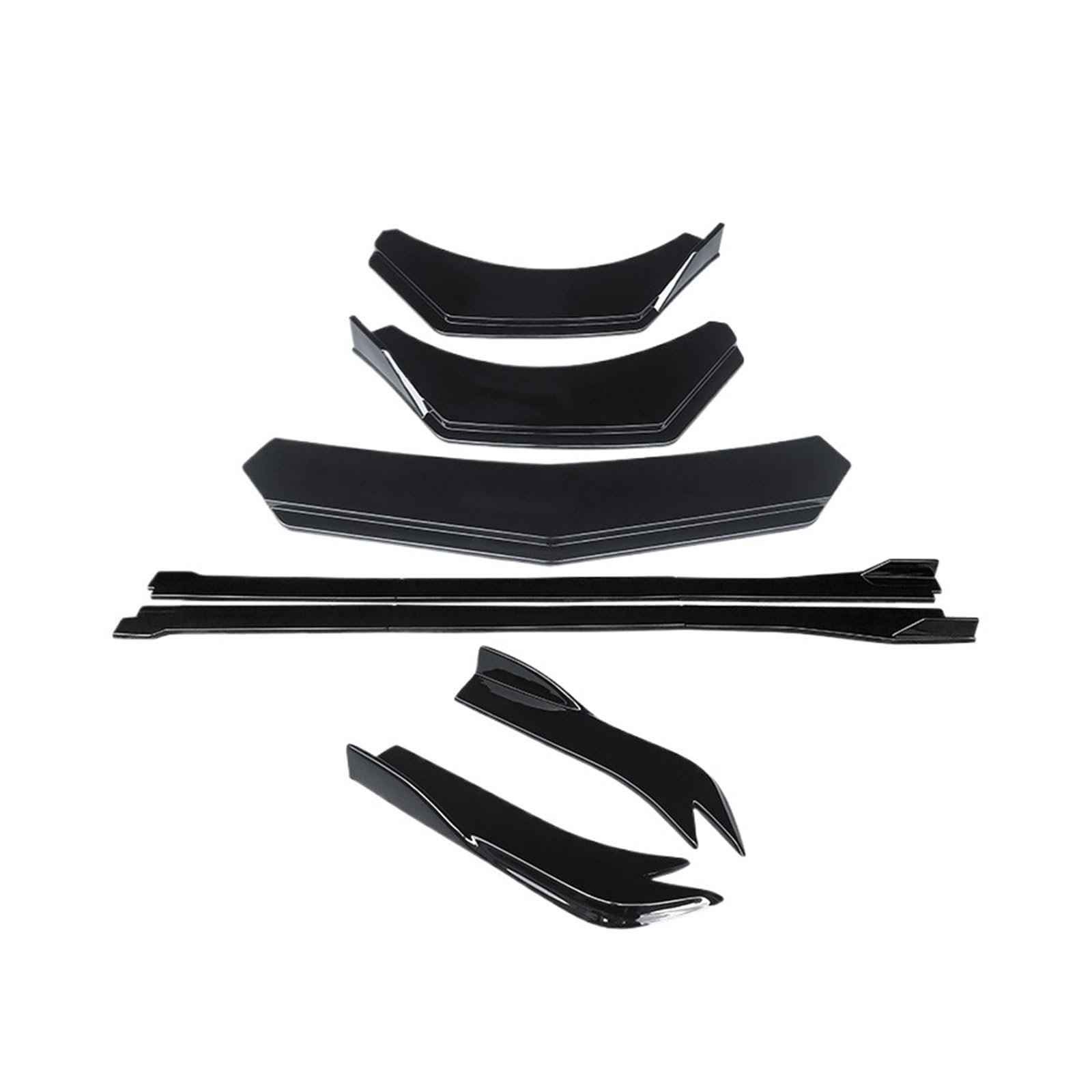 DACOLWZING Auto-Frontstoßstangensplitter, Lip-Body-Kit, Spoiler, Seitenschweller, Verlängerungen, hinterer Umschlingungswinkel, Haifischflossen, kompatibel mit Audi A3 2014–2022(Gloss Black) von DACOLWZING