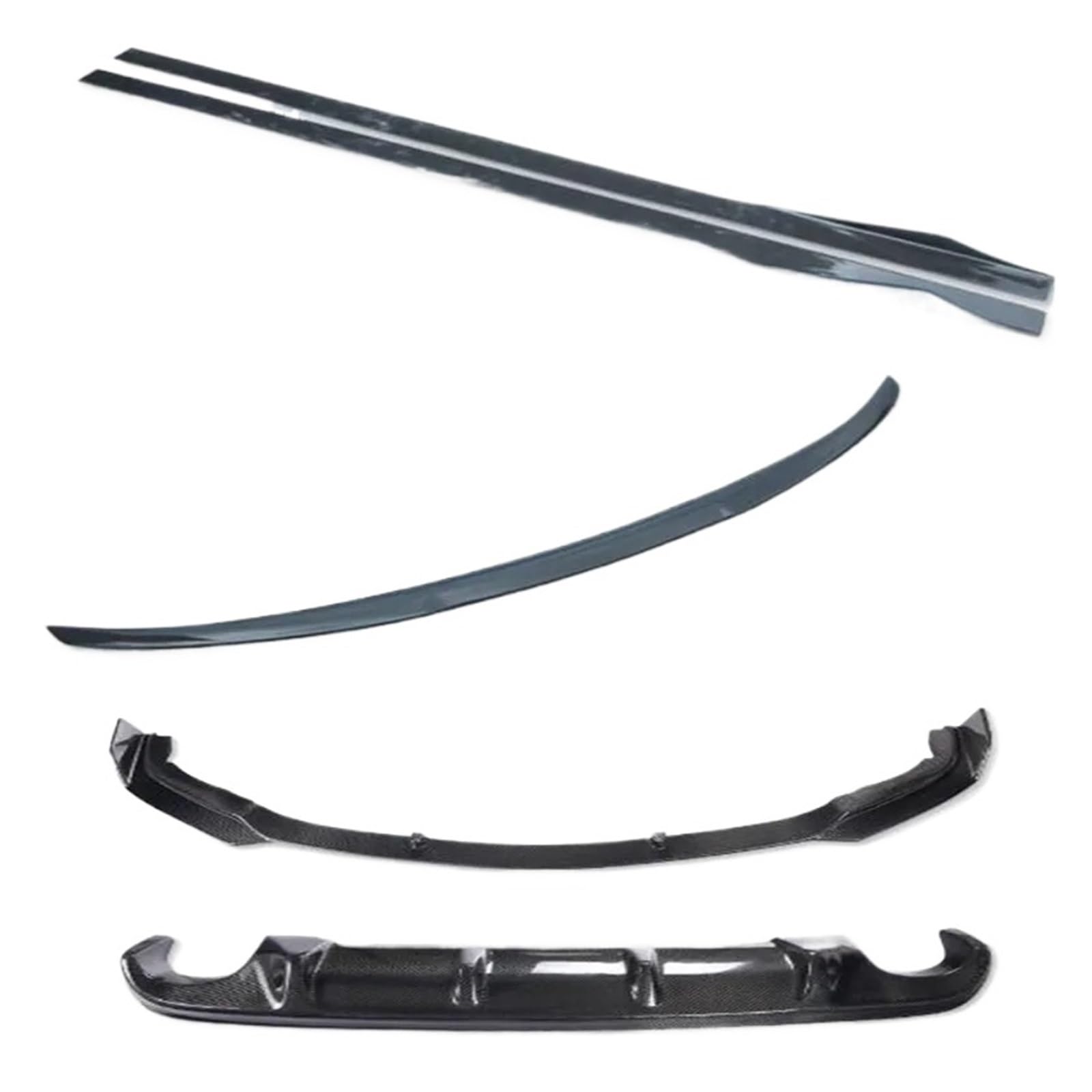 DACOLWZING Autospoiler Stoßstange Frontlippe Splitter Heckspoilerlippe Diffusor Seitenschweller Kompatibel for Infiniti Q70 Q70L 2015-2019 Kohlefaser(All of the) von DACOLWZING