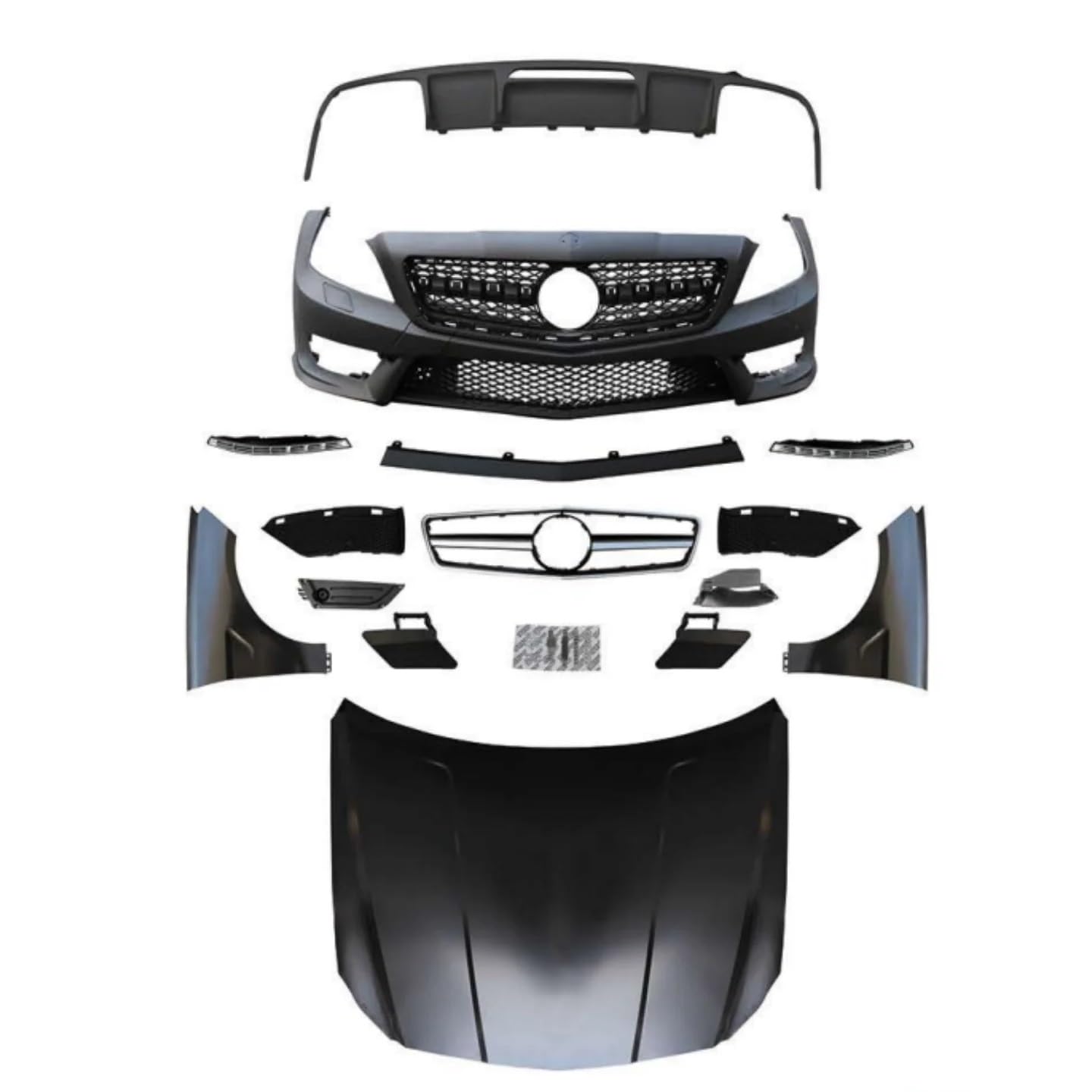 DACOLWZING Body Kit Frontstoßstangengrill Hecklippe Motorabdeckung Montage Kompatibel for Mercedes-Benz CLS W218 2011-2017 Modifiziertes CLS 63 AMG Kit(All) von DACOLWZING