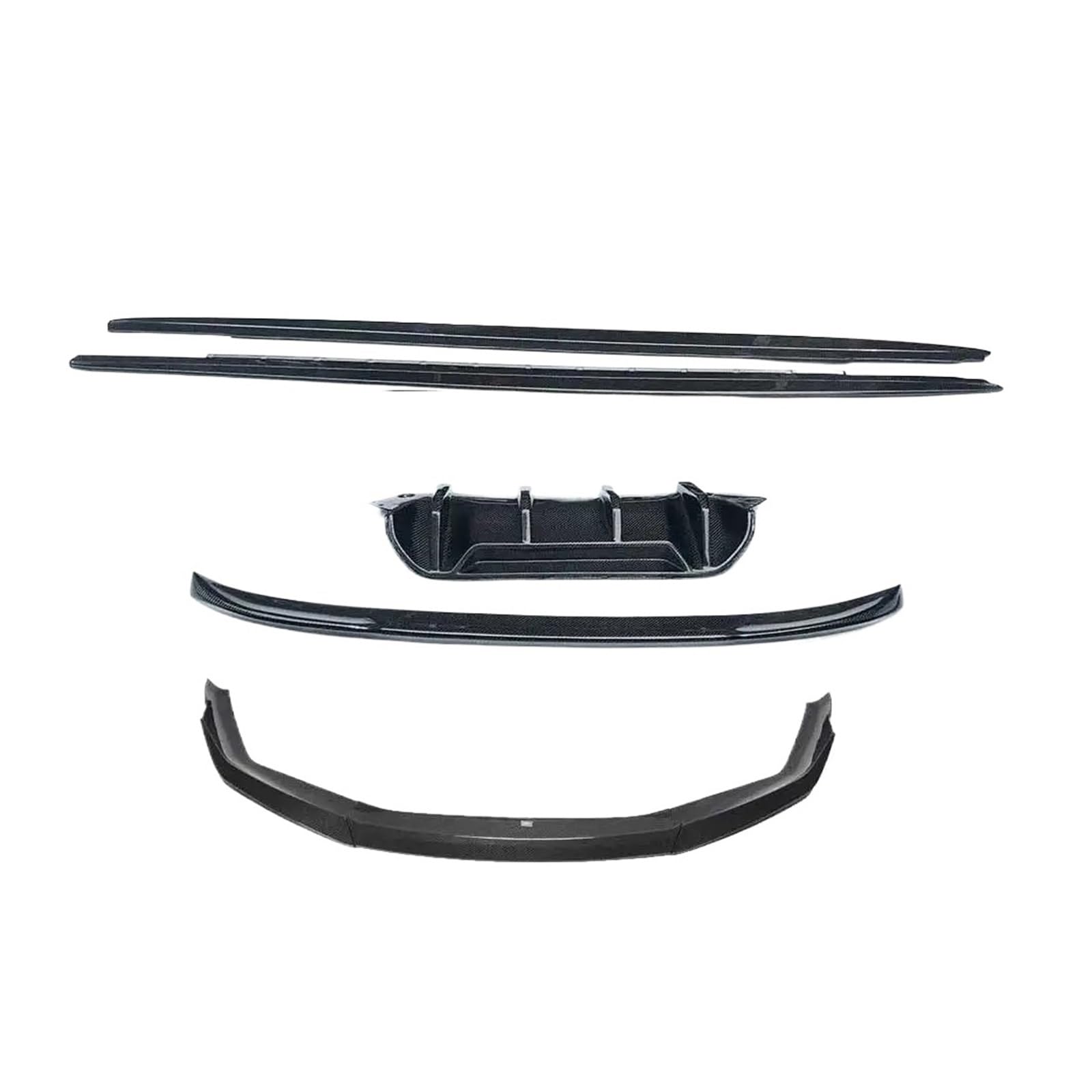 DACOLWZING Bodykit Racing Car Styling Bodykit Frontlippe Seitenschweller Diffusor Kühlergrill Kofferraumspoiler Kompatibel for BMW F90 M5 2021+ Echtkohlefaser(Set A) von DACOLWZING