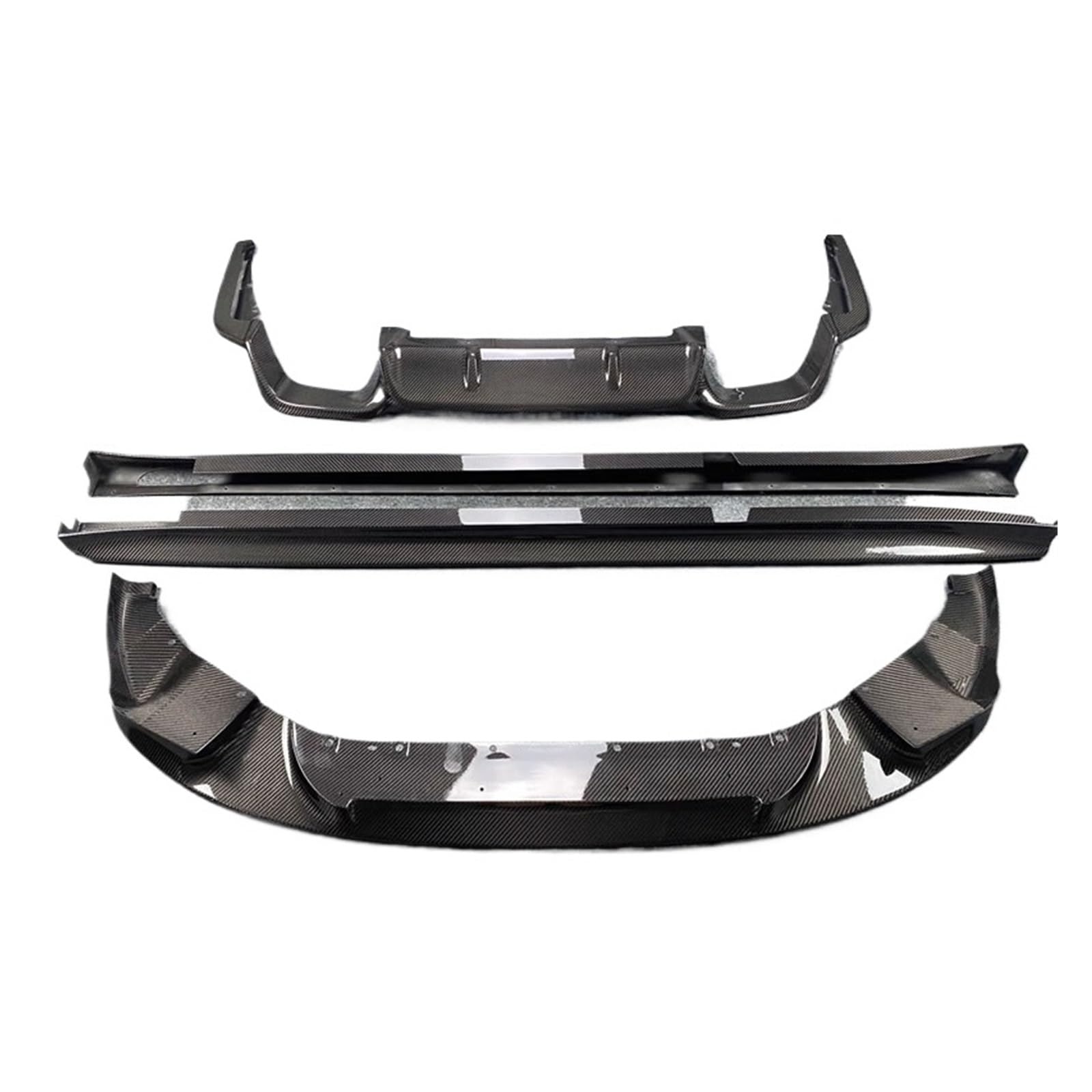 DACOLWZING Frontlippe, Heckdiffusor, Seitenschweller, Karosserie-Kit, kompatibel mit BMW G01 X3 G02 X4 F97 X3M F98 X4M 2019, Kohlefaser(B STYLE) von DACOLWZING