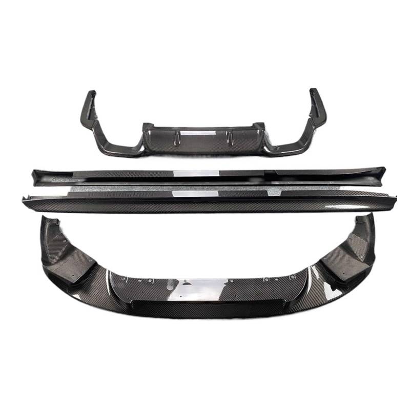 DACOLWZING Frontlippe, Heckdiffusor, Seitenschweller, Karosserie-Kit, kompatibel mit BMW G01 X3 G02 X4 F97 X3M F98 X4M 2019, Kohlefaser(B STYLE) von DACOLWZING