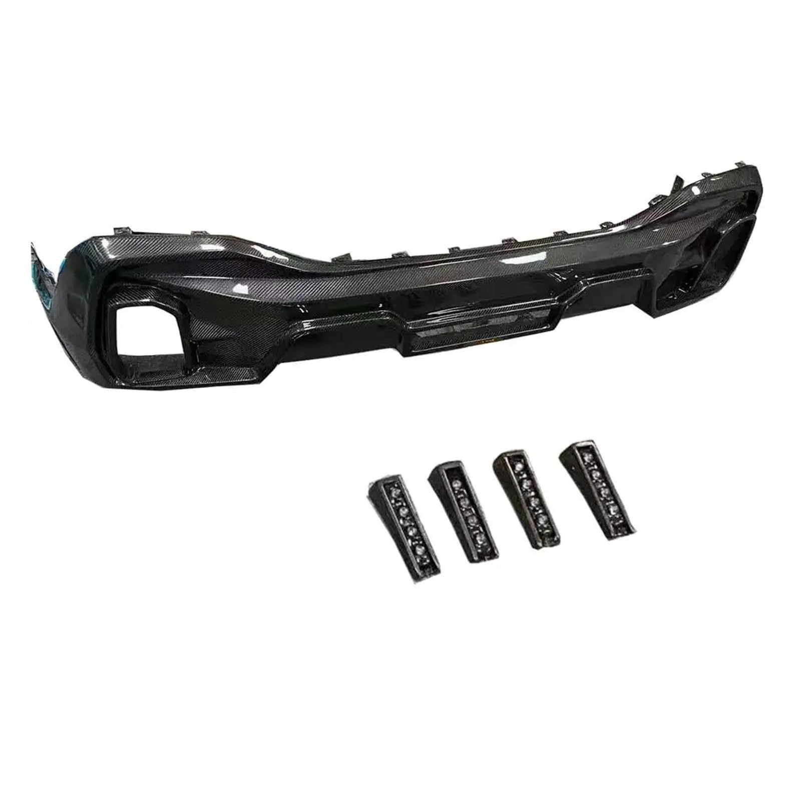 DACOLWZING Frontlippe, Heckdiffusor, Seitenschweller, Kofferraumspoiler, kompatibel mit BMW G06 X6 mit M-Paket 2019UP, LD-Stil, Carbonfaser-Bodykit(Rear Diffuser) von DACOLWZING