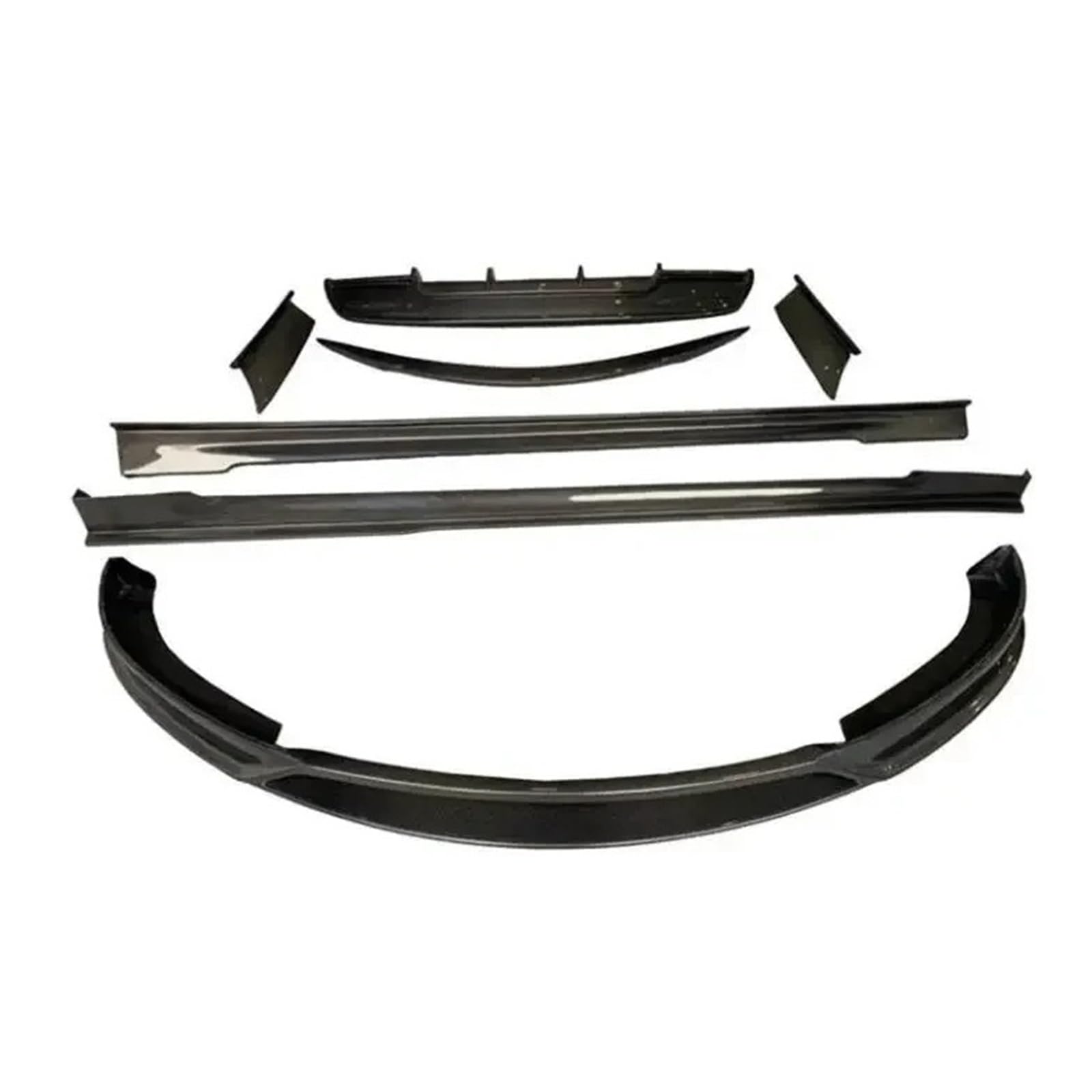 DACOLWZING Frontlippe, Heckspoiler, Kofferraumdiffusor, Seitenschweller, komplettes Karosserie-Kit, kompatibel mit Tesla Model S 2016–2020, RZ-Stil, echte Kohlefaser(Front lip) von DACOLWZING