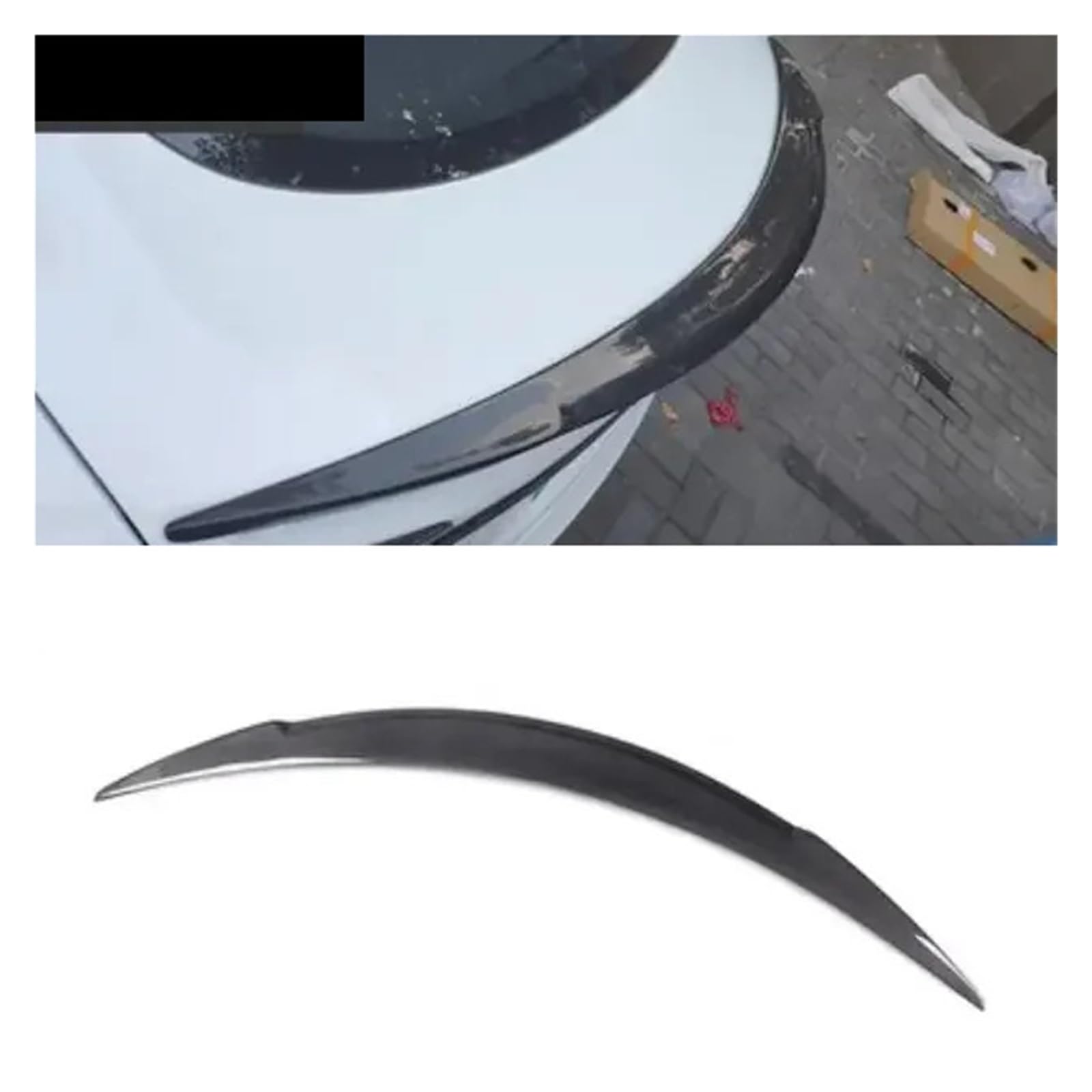 DACOLWZING Frontlippe, Heckspoiler, Kofferraumdiffusor, Seitenschweller, komplettes Karosserie-Kit, kompatibel mit Tesla Model S 2016–2020, RZ-Stil, echte Kohlefaser(Spoiler) von DACOLWZING