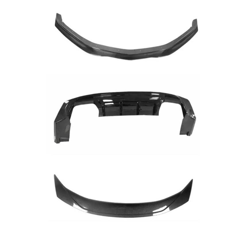 DACOLWZING Frontlippe, Heckstoßstangen-Diffusorabdeckung, Kofferraumspoiler, Seitenschweller-Kit, kompatibel mit Camaro 2016–2021, echte Kohlefaser(LIP DIFFUSER SPOILER) von DACOLWZING