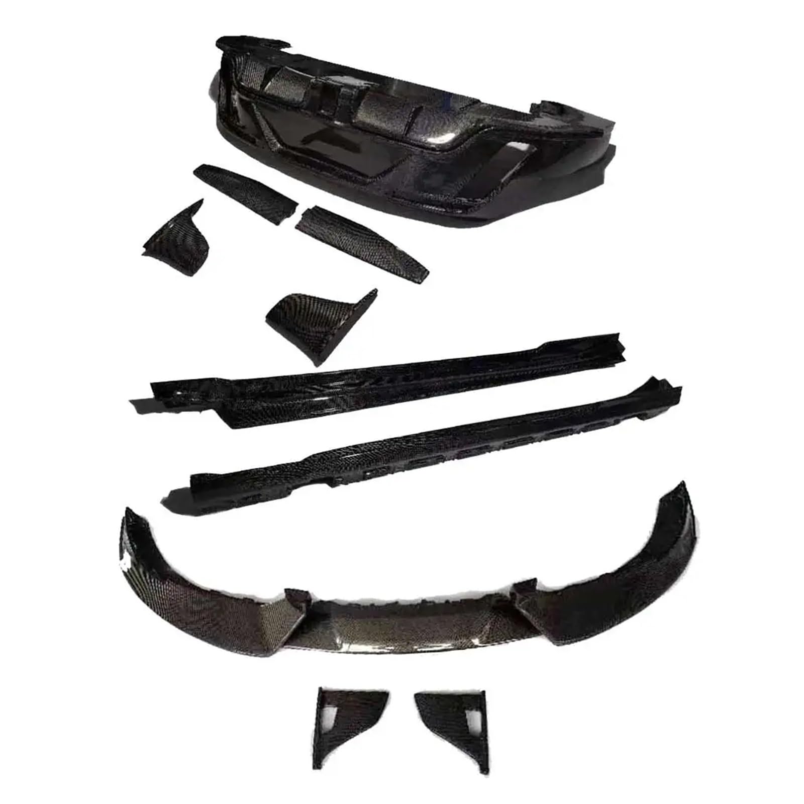DACOLWZING Frontlippe, Heckstoßstangendiffusor, Kofferraumspoiler, Seitenschweller, Luftverkleidung, kompatibel mit Porsche – Taycan 2019+, Mansory Style, Echtcarbon-Bodykit(Half set) von DACOLWZING