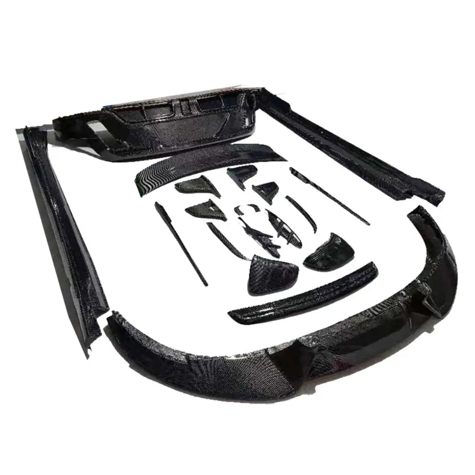 DACOLWZING Frontlippe, Heckstoßstangendiffusor, Kofferraumspoiler, Seitenschweller, Luftverkleidung, kompatibel mit Porsche – Taycan 2019+, Mansory Style, Echtcarbon-Bodykit(One set) von DACOLWZING