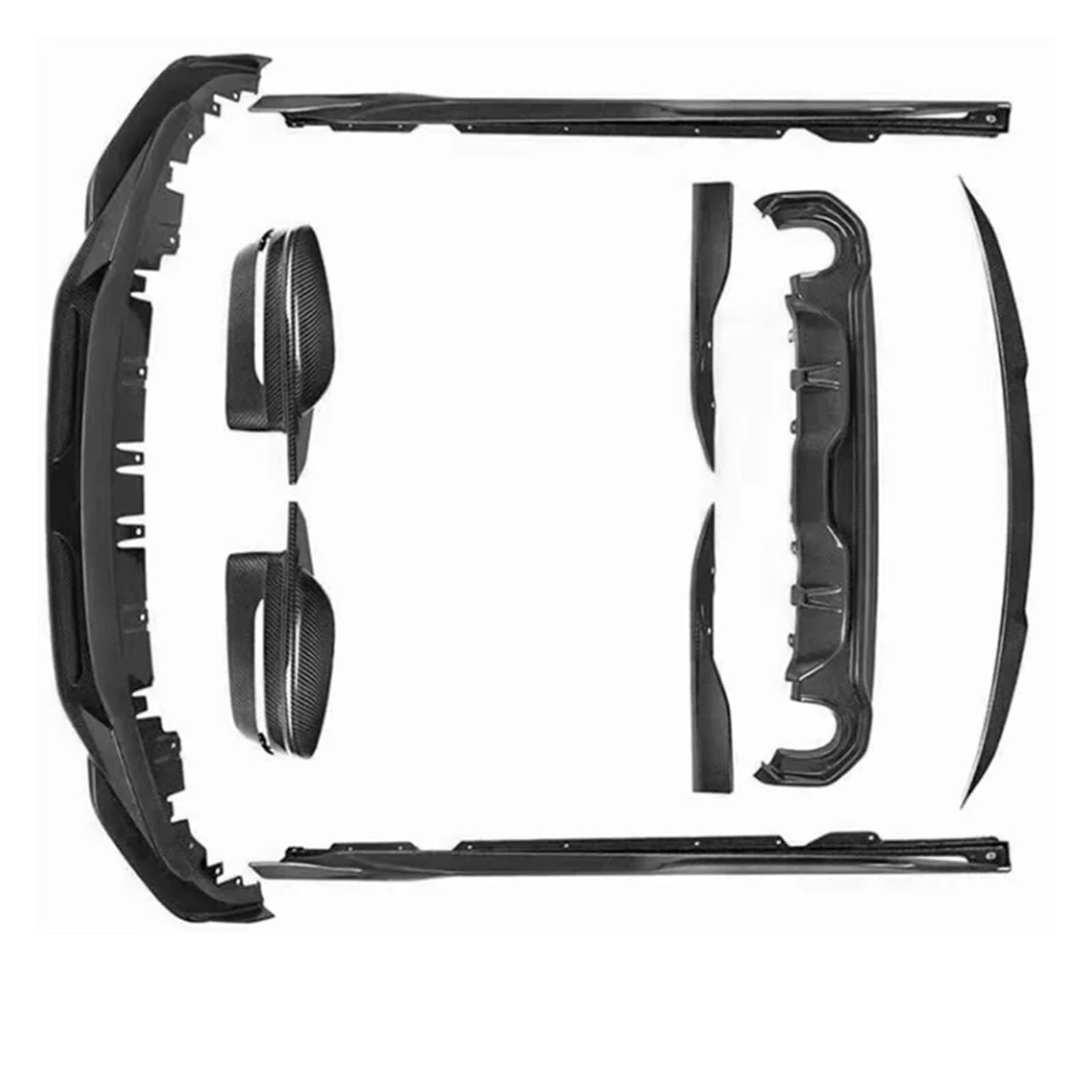 DACOLWZING Frontlippe Air Knife Heckdiffusor Seitenschweller Spoiler Body Kit Kompatibel for BMW 4er G26 4-Türer 2021-IN Echte trockene Kohlefaser(Body Kit B) von DACOLWZING