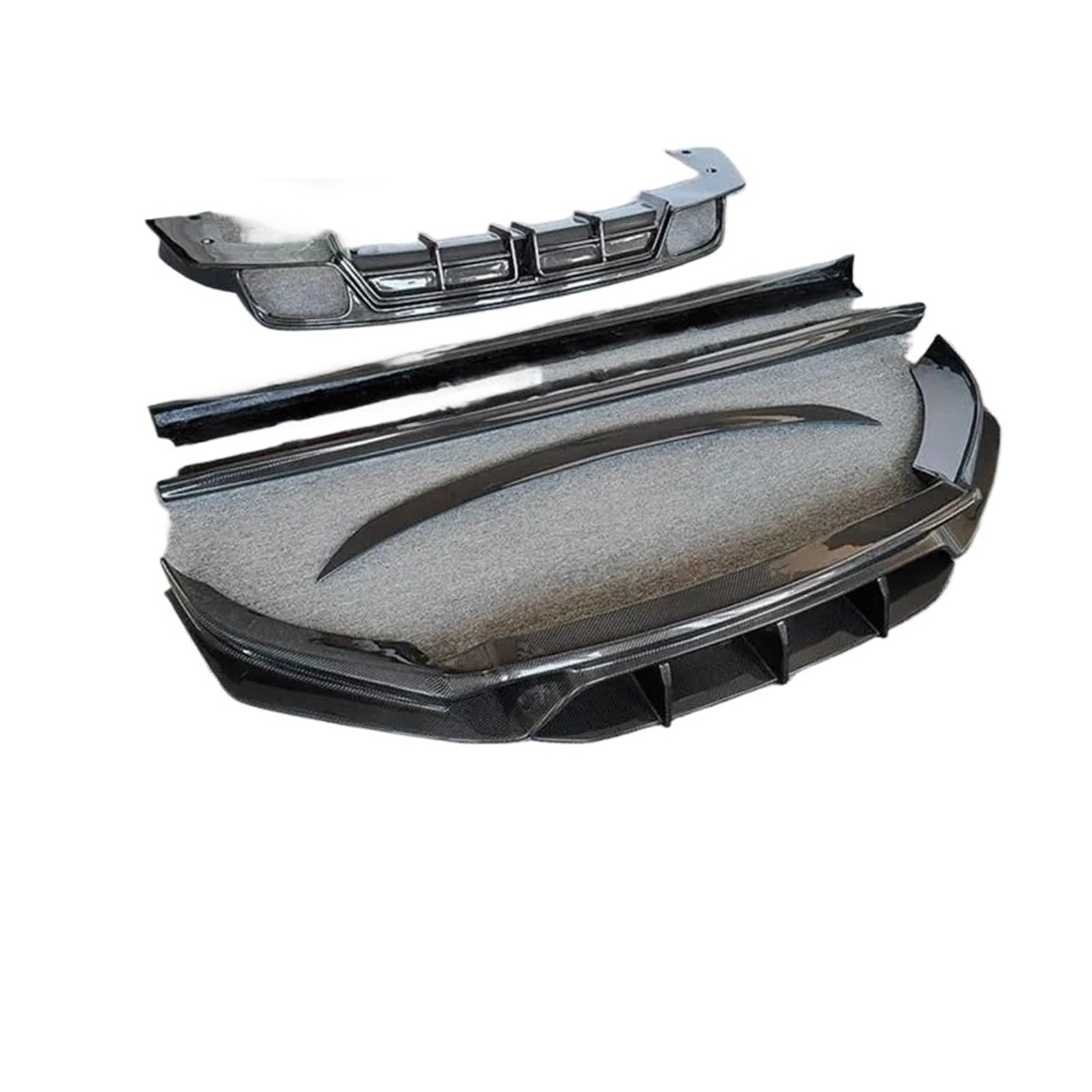 DACOLWZING Frontlippe Heckdiffusor Seitenschweller-Kit Kofferraumspoiler Kompatibel for Porsche -Cayenne Coupé 2018 2019 2020 2021 2022 2023 ECHTE KOHLEFASER(1 Set Have Spoiler) von DACOLWZING