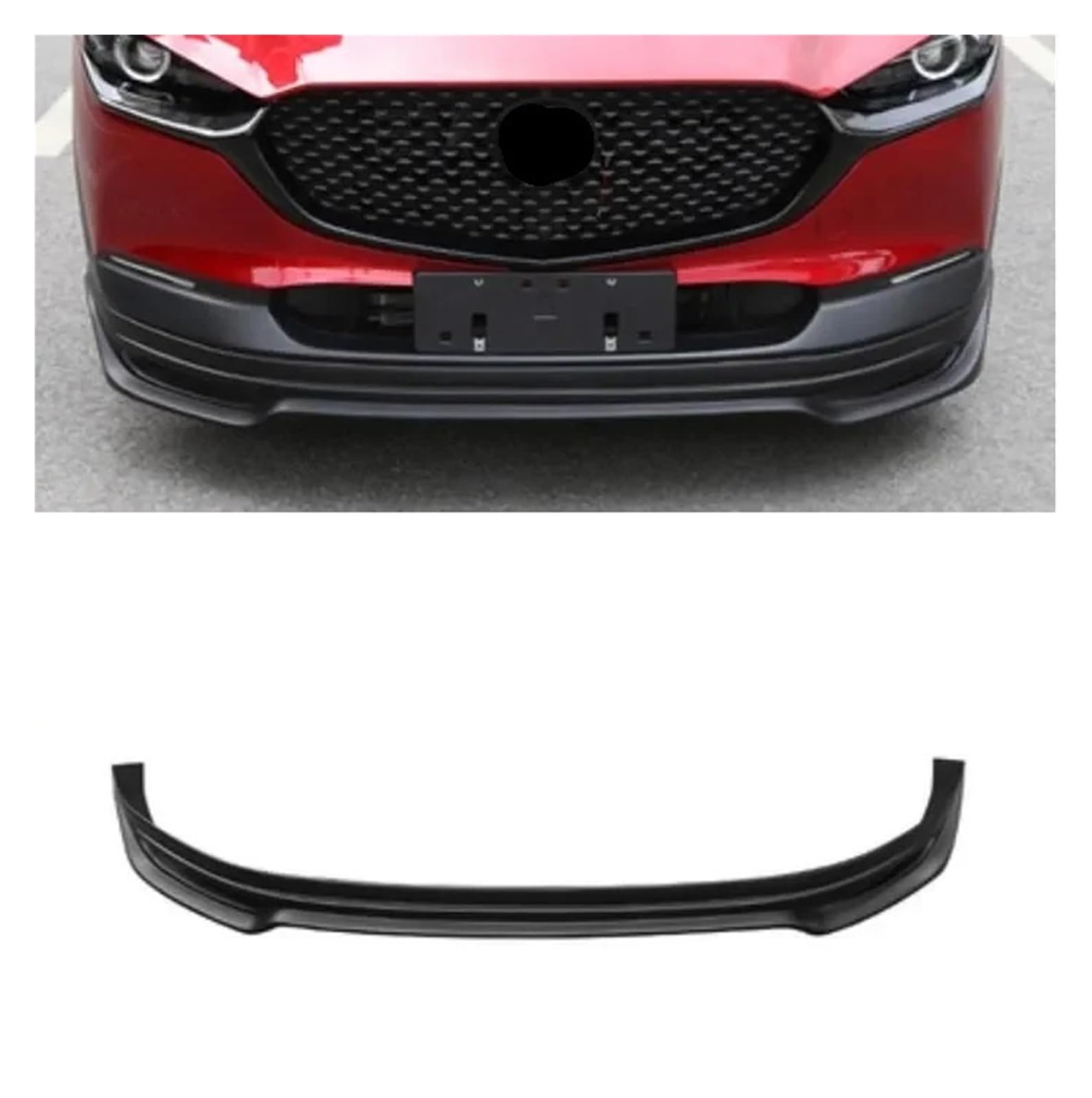 DACOLWZING Frontlippe Heckdiffusor Spoiler Seitenschweller Racing Grills Abdeckung Kompatibel for Mazda CX30 CX-30 2020-2022 ABS Schwarz(Front lip) von DACOLWZING