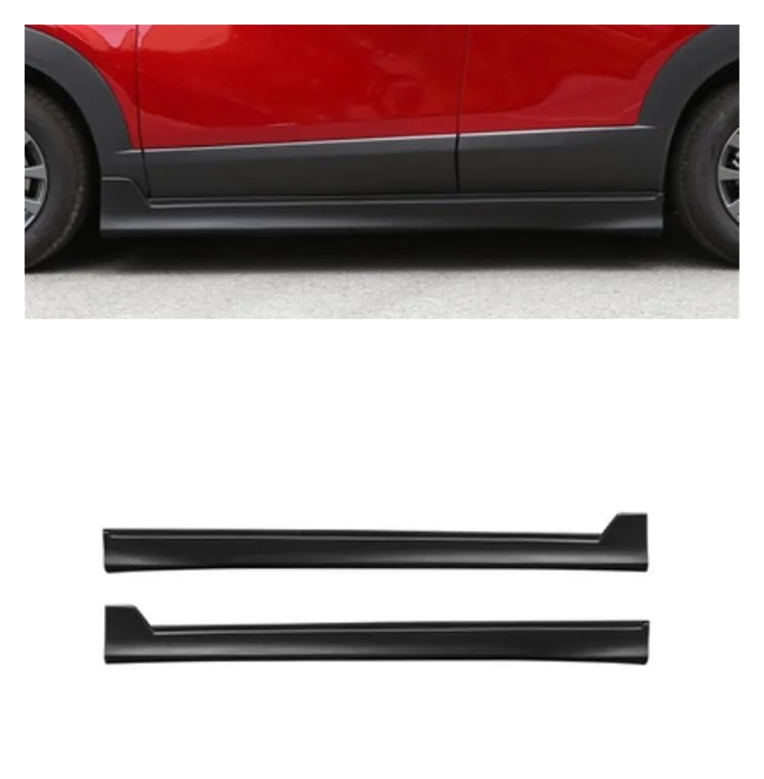DACOLWZING Frontlippe Heckdiffusor Spoiler Seitenschweller Racing Grills Abdeckung Kompatibel for Mazda CX30 CX-30 2020-2022 ABS Schwarz(Side skirt) von DACOLWZING