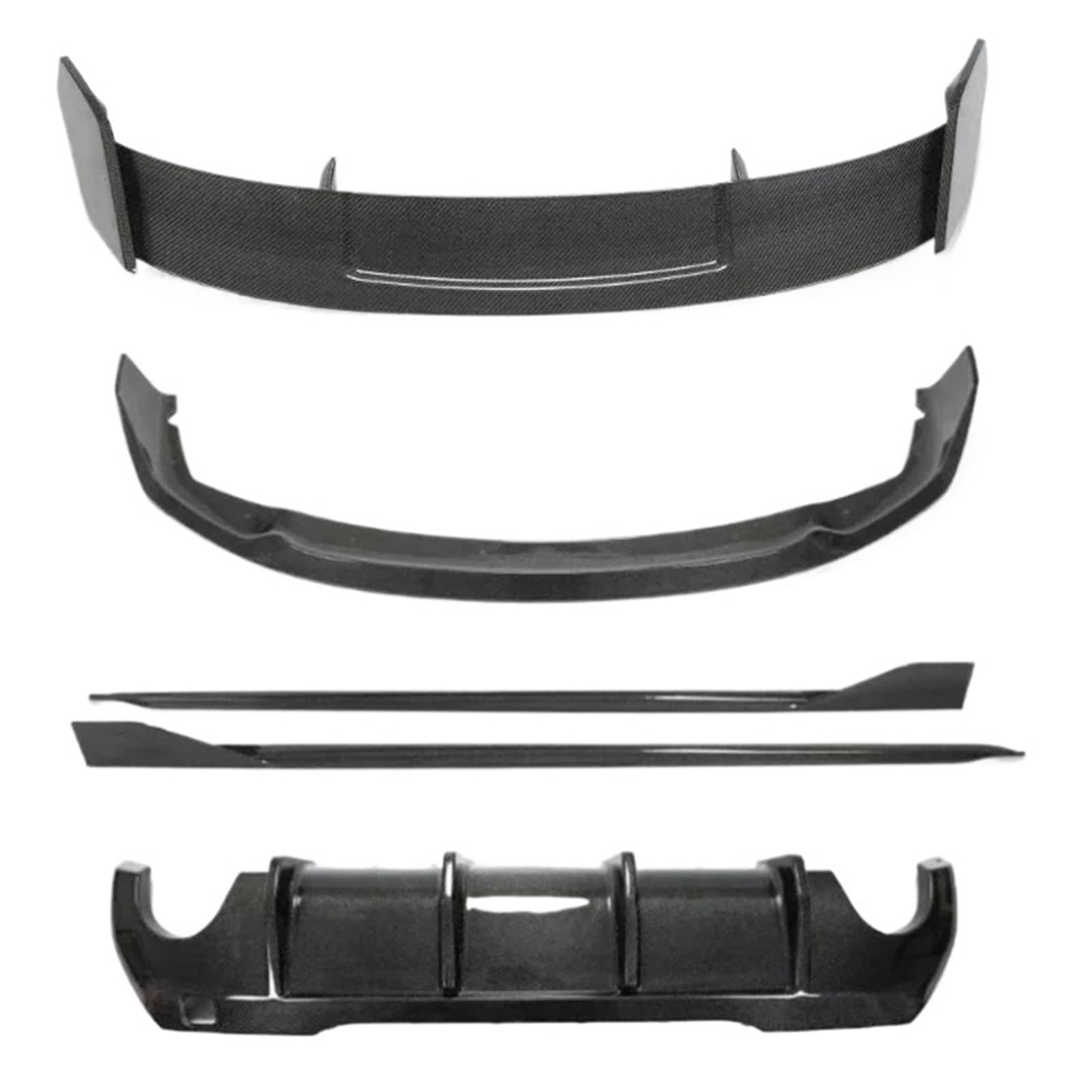 DACOLWZING Frontlippe Heckdiffusor Stoßstange Seitenschweller Spoiler Body Kit Kompatibel for BMW 1er F40 2019 2020 2021 2022 Echtkohlefaser(Body Kit All) von DACOLWZING