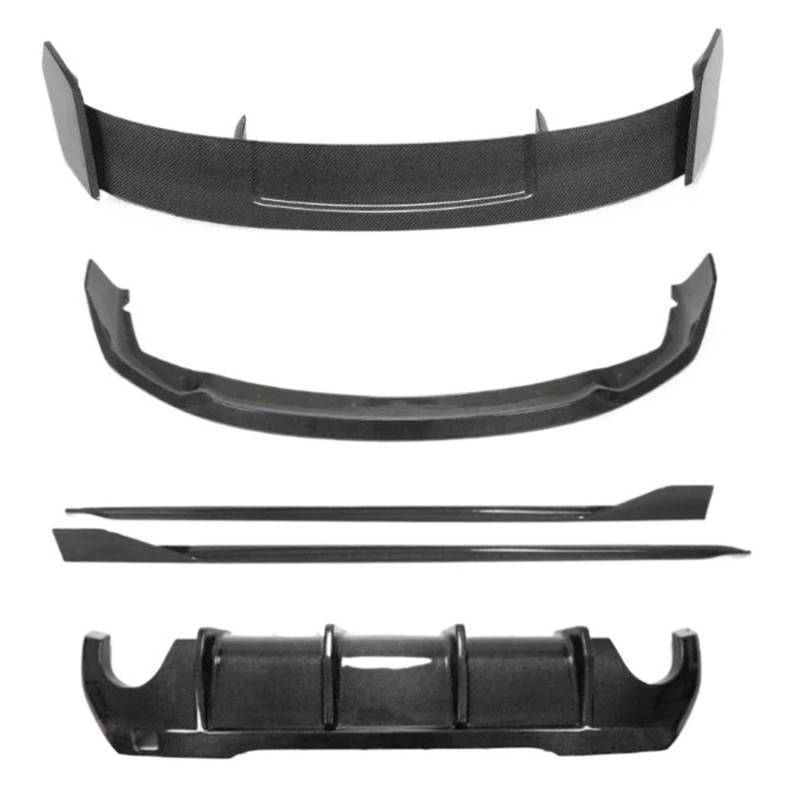 DACOLWZING Frontlippe Heckdiffusor Stoßstange Seitenschweller Spoiler Body Kit Kompatibel for BMW 1er F40 2019 2020 2021 2022 Echtkohlefaser(Body Kit All) von DACOLWZING