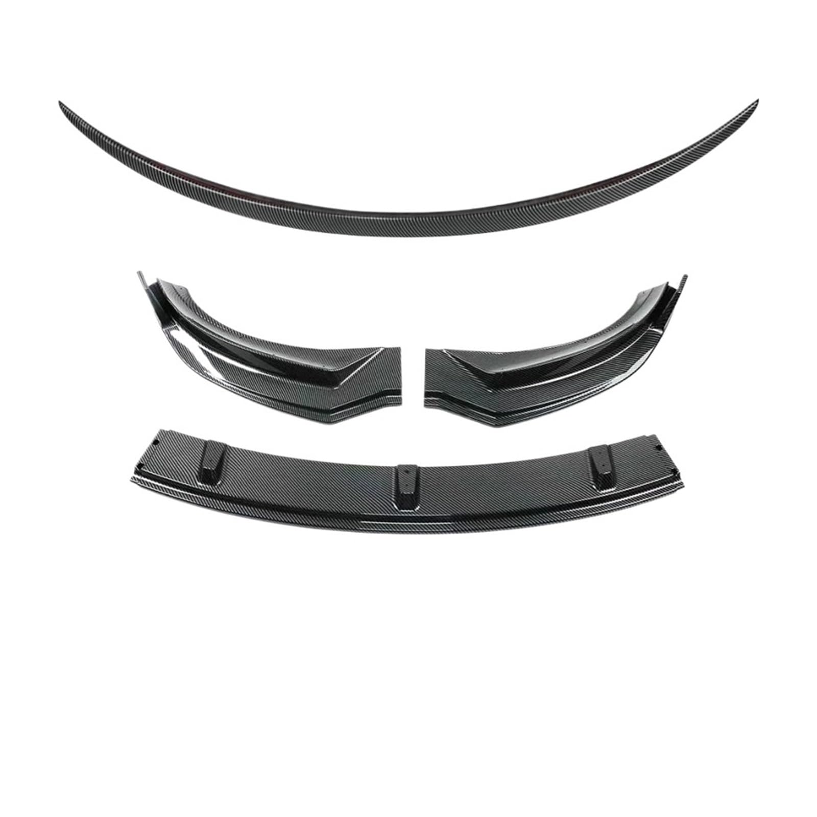 DACOLWZING Frontspoiler Heckspoiler Lippe Kinn Spoiler Splitter Schutzverkleidung Kompatibel for Tesla Model 3 Highland 2024 ABS Carbonfasermuster(2PCS CF) von DACOLWZING