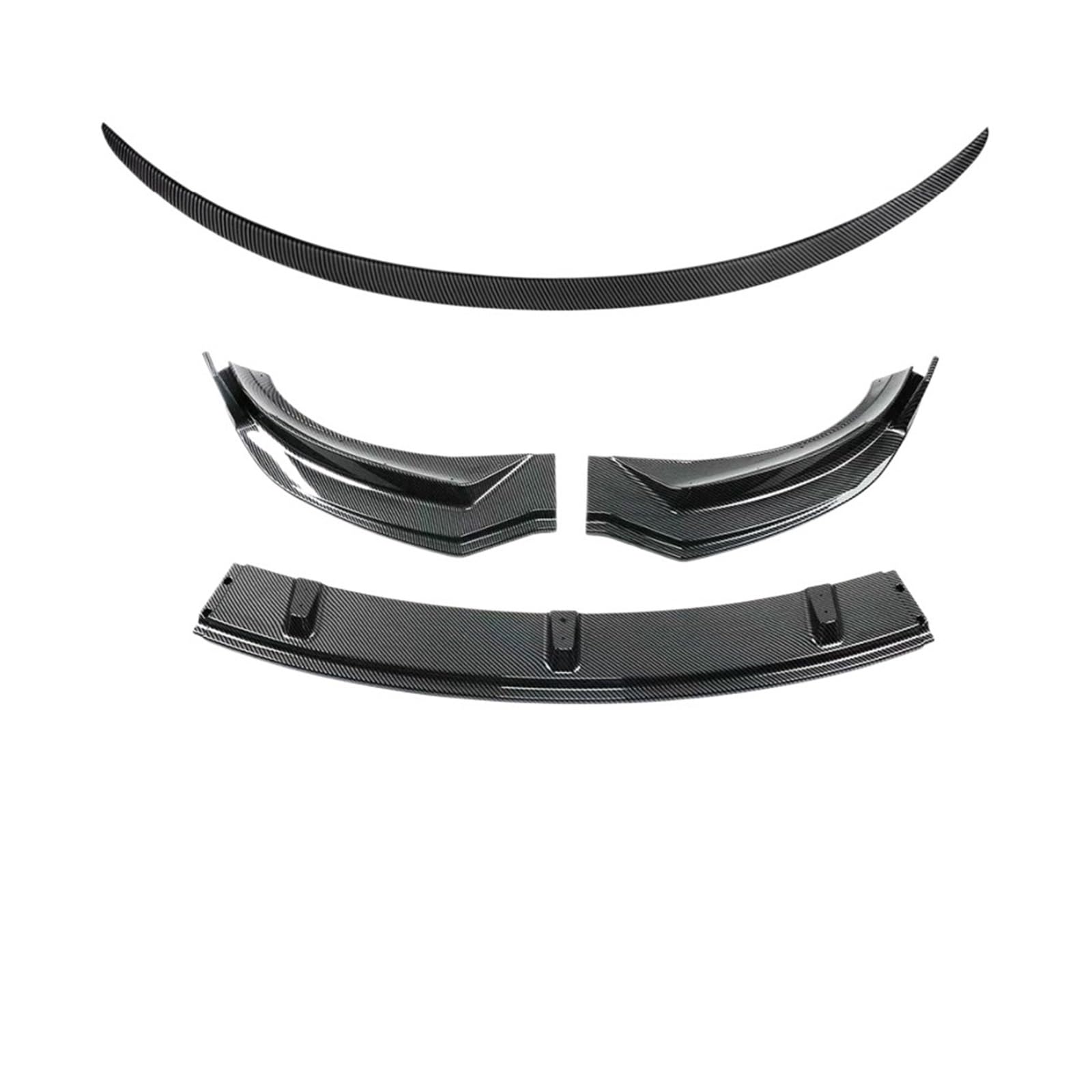 DACOLWZING Frontspoiler Heckspoiler Lippe Kinn Spoiler Splitter Schutzverkleidung Kompatibel for Tesla Model 3 Highland 2024 ABS Carbonfasermuster(2PCS Matt CF) von DACOLWZING