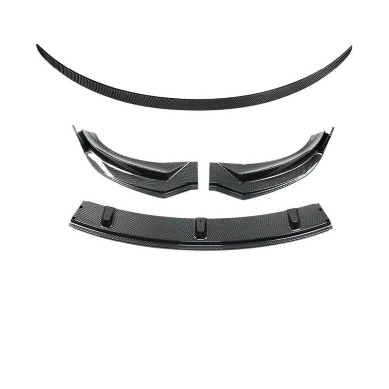 DACOLWZING Frontspoiler Heckspoiler Lippe Kinn Spoiler Splitter Schutzverkleidung Kompatibel for Tesla Model 3 Highland 2024 ABS Carbonfasermuster(2PCS Matt CF) von DACOLWZING