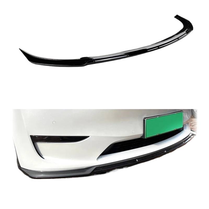 DACOLWZING Frontspoilerlippe Splitter Schutzbrett Kompatibel for Tesla Modell Y 2020 2021 2022 ABS-Kohlefaser von DACOLWZING