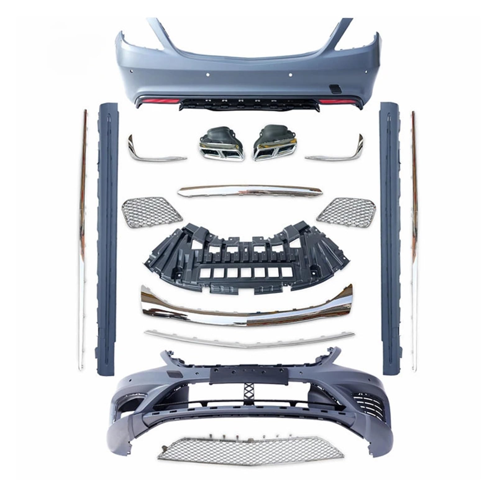 DACOLWZING Frontstoßstange, Heckstoßstange und Seitenschweller, Facelift-Autozubehör, Bodykit, kompatibel for Mercedes-Benz S-Klasse W222 im S65-Stil 2014–2016 DACOLWZING Frontstoßstange, Heckstoßstange und Seitenschweller, Facelift-Autozubehör, Bodykit, kompatibel for Mercedes-Benz S-Klasse W222 im S65-Stil 2014–2016 von DACOLWZING