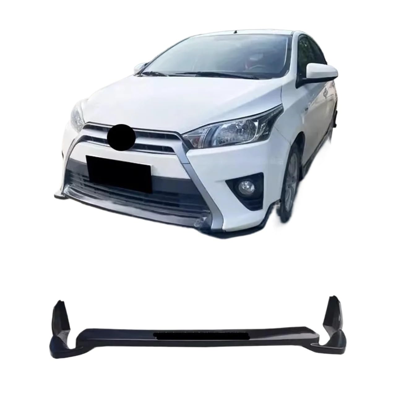 DACOLWZING Frontstoßstange, vordere Hecklippe, Schaufel, Seitenschweller, Montage, kompatibel mit Toyota -Yaris 2014 2015, modifizierter Karosseriesatz, unlackiert(Front lip) von DACOLWZING