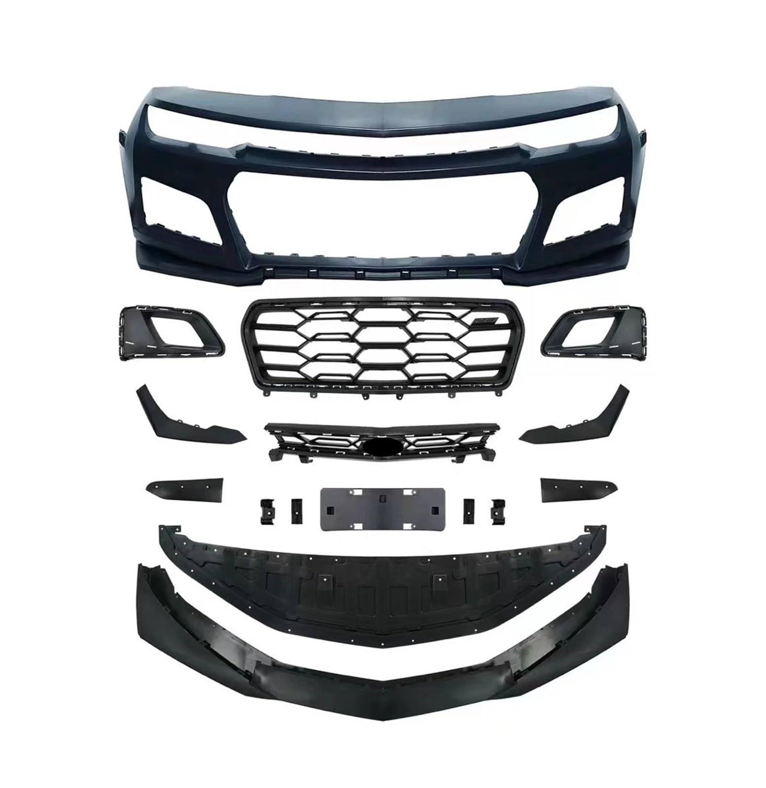 DACOLWZING Frontstoßstangengrill Mesk Seitenschweller Hecklippe Motorhaube Body Kit Kompatibel for Camaro 5th 2010-14 Upgrade auf ZL1 1LE 6th(1lE Style) von DACOLWZING