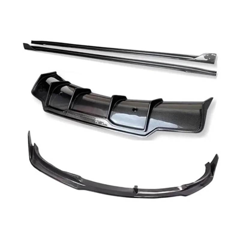 DACOLWZING Frontstoßstangenlippe, Heckdiffusor, Spoiler, Seitenschweller, Komplettkörper-Kit, kompatibel mit Tesla -Modell 3 2018-2023, echte Kohlefaser(1Full Set) von DACOLWZING