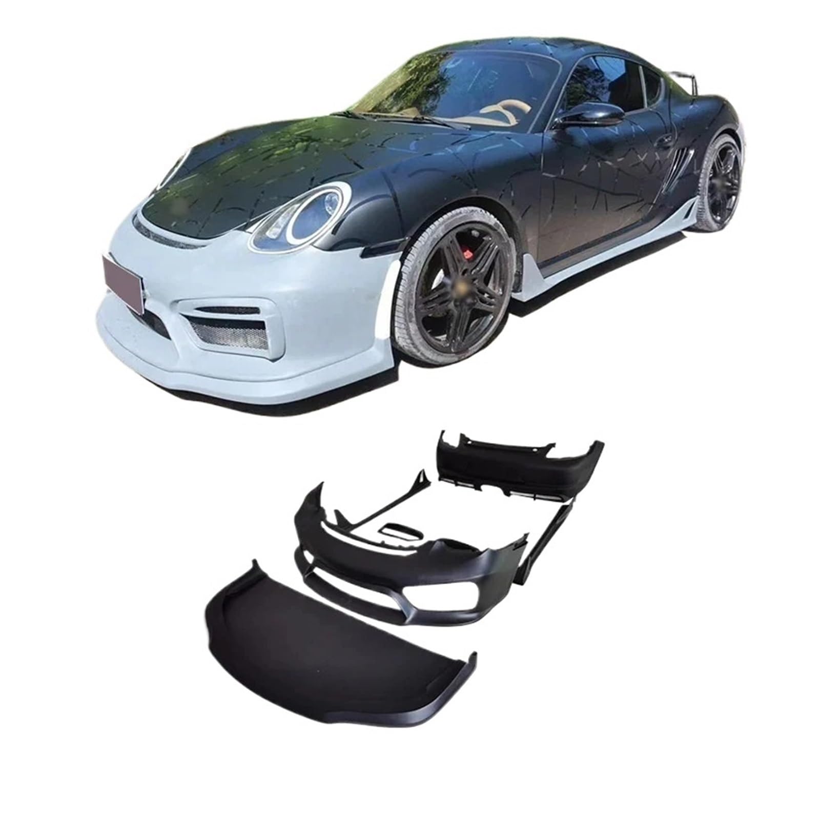 DACOLWZING Frontstoßstangenlippe, Heckstoßstangen-Seitenschweller, Bodykit, kompatibel mit Porsche – Cayman – Boxster 987 987.1 GT4 Style 2005–2008, FRP Carbon DACOLWZING Frontstoßstangenlippe, Heckstoßstangen-Seitenschweller, Bodykit, kompatibel mit Porsche – Cayman – Boxster 987 987.1 GT4 Style 2005–2008, FRP Carbon von DACOLWZING