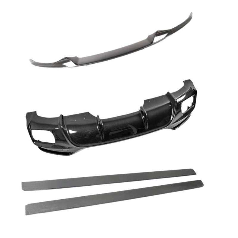 DACOLWZING Frontstoßstangenlippe, Heckstoßstangendiffusor, Seitenschweller, kompatibel mit BMW X6 F16 X6M 2014–2018, MP-Stil, echte Kohlefaser von DACOLWZING