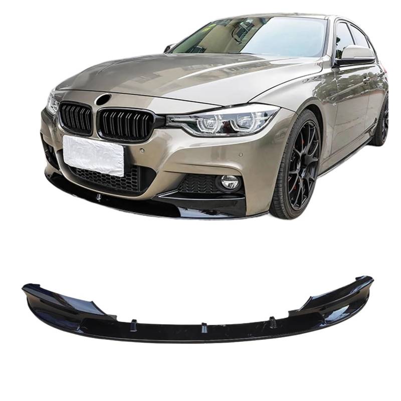 DACOLWZING Frontstoßstangenlippe Splitter Spoiler Stoßstangenschutz Kompatibel for BMW F30 F31 M Sport 2012-2018 3er-Serie ABS Carbon Look Glänzend Schwarz(Gloss Black) von DACOLWZING
