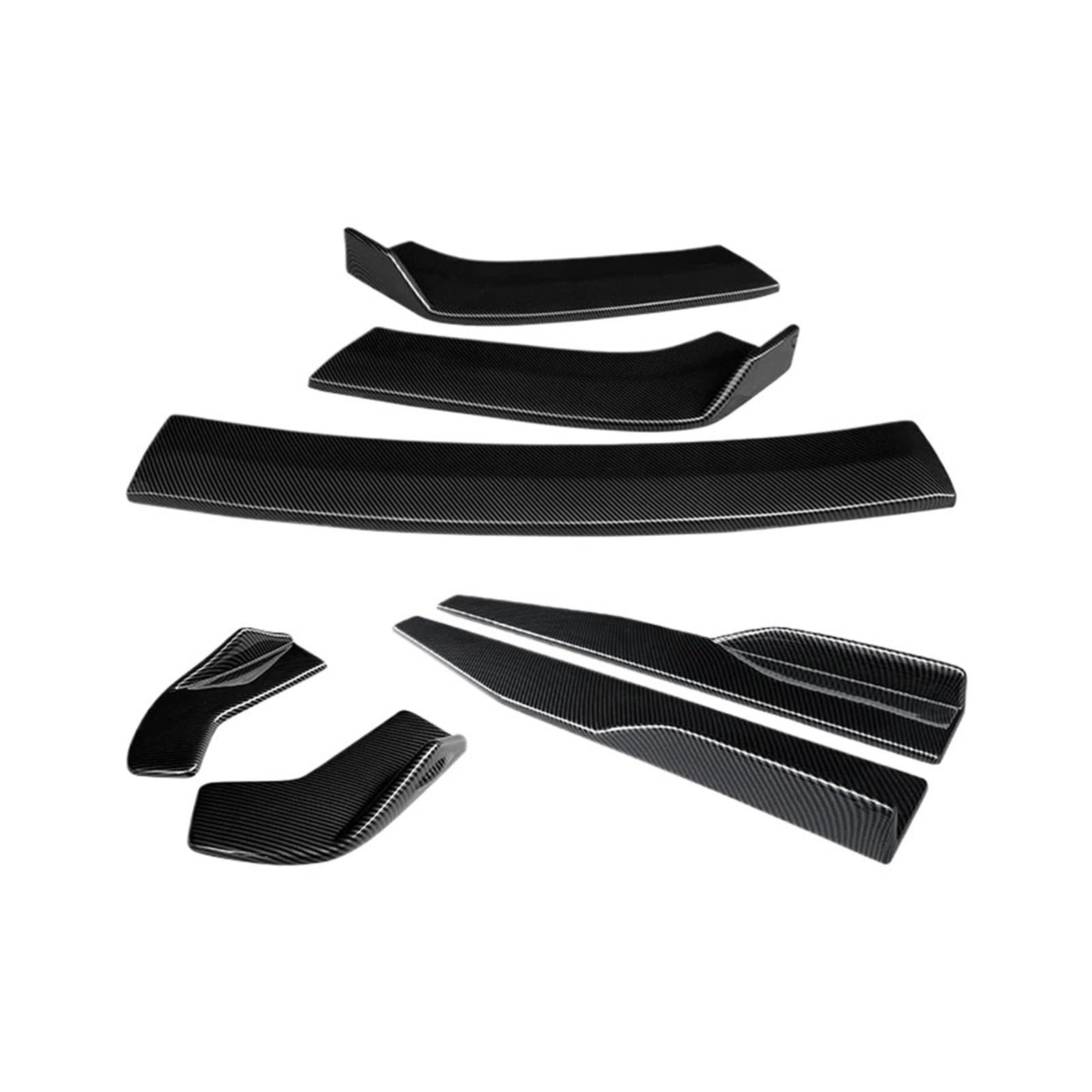 DACOLWZING Frontstoßstangensplitter, Lippenspoiler, Seitenschwellerverlängerungen, Heckumschlingungswinkel, Zubehör, Karosserie-Kits, kompatibel mit BMW X2 F39 2018–2022, ABS(Carbon Fiber Look) von DACOLWZING