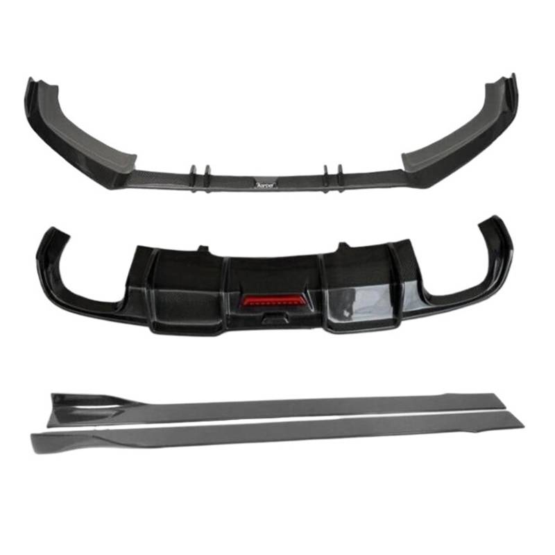 DACOLWZING Frontstoßstangensplitter Lippe Heckdiffusor Spoiler Seitenschweller Kompatibel for Audi A4 Allroad B9 2016 2017 2018 2019 Echte Kohlefaser(All) von DACOLWZING