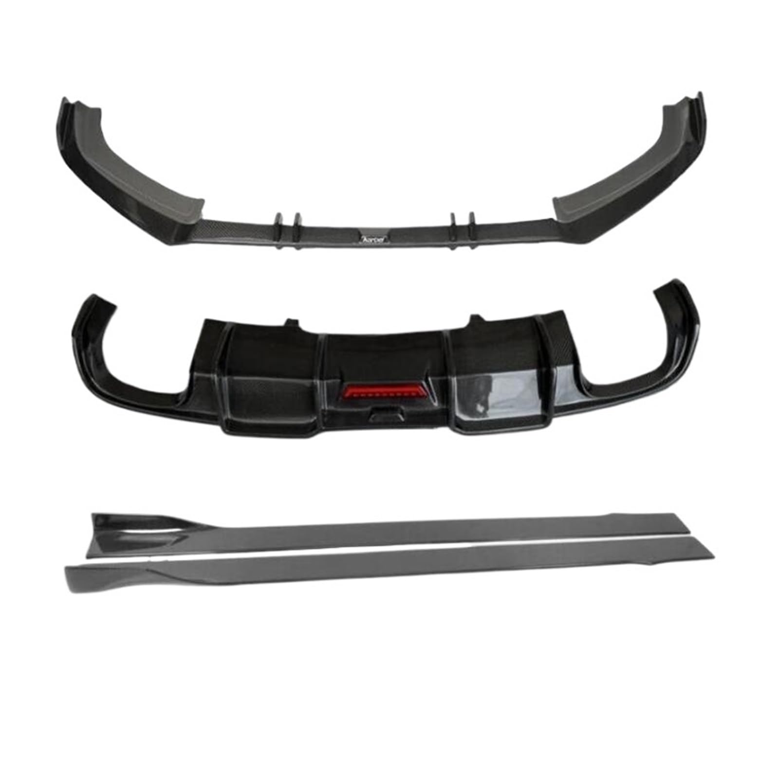 DACOLWZING Frontstoßstangensplitter Lippe Heckdiffusor Spoiler Seitenschweller Kompatibel for Audi A4 Allroad B9 2016 2017 2018 2019 Echte Kohlefaser(All) von DACOLWZING