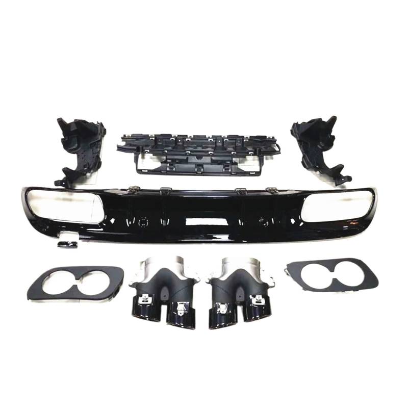 DACOLWZING Heckdiffusor-Lippensplitter-Auspuffschalldämpferrohr Kompatibel for Mercedes-Benz C-Klasse W205 AMG Limousine 2015-2021 C43-Stil von DACOLWZING