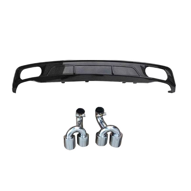 DACOLWZING Hecklippe Heckdiffusor Heckkehle Kompatibel for Audi A6 S-line 2019 bis 2023 Modifikation Glänzend Schwarz PP Avant A6 Abt C8 Abt-PP Style(Carbon n Silver) von DACOLWZING