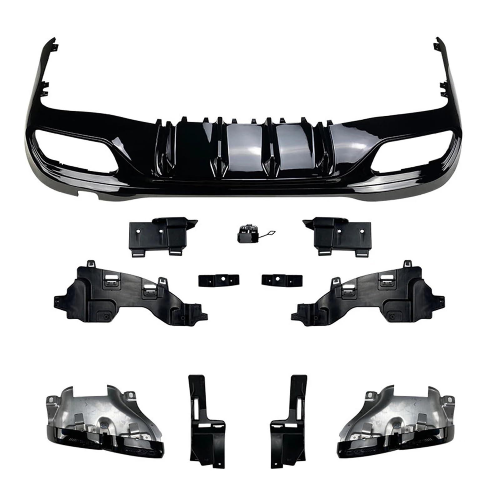 DACOLWZING Heckstoßstangen-Diffusorlippe, Heckkehle, Außen-Umbauteil, kompatibel mit Mercedes-Benz C-Klasse W206 C300 C43 C63 C200 C260 AMG 2022+(Black) von DACOLWZING