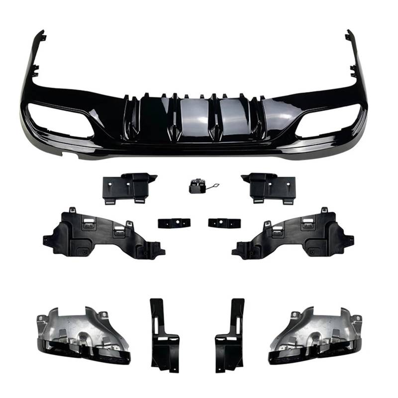 DACOLWZING Heckstoßstangen-Diffusorlippe, Heckkehle, Außen-Umbauteil, kompatibel mit Mercedes-Benz C-Klasse W206 C300 C43 C63 C200 C260 AMG 2022+(Black) von DACOLWZING